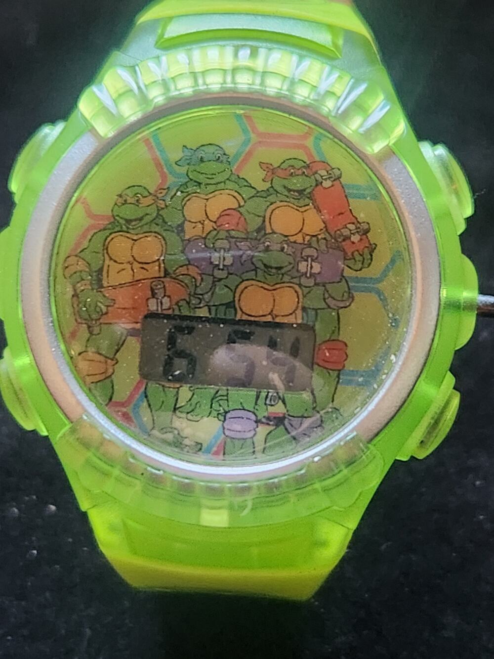 TMNT Teenage Mutant Ninja Turtles Digital Watch Green Band Accutime 2015 Working